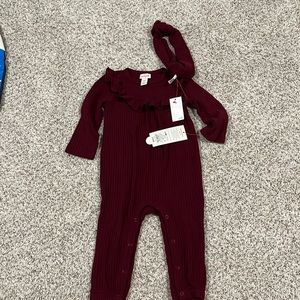 Cat and Jack baby girl one piece outfit with matching headband